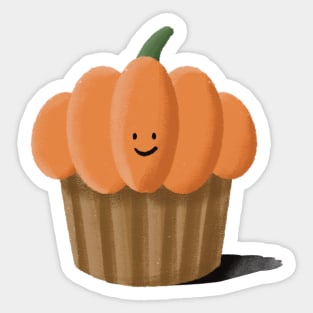 Pumpkin Muffin Illustration Cartoon Sticker